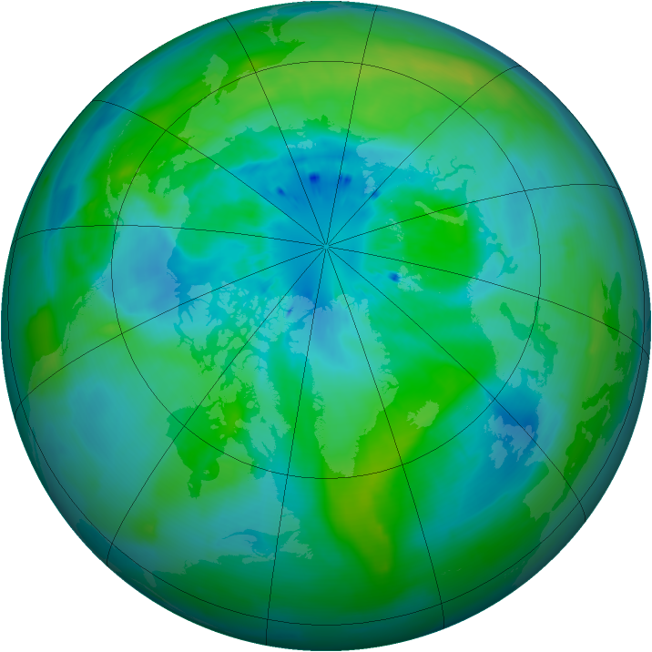 Arctic ozone map for 21 September 2013